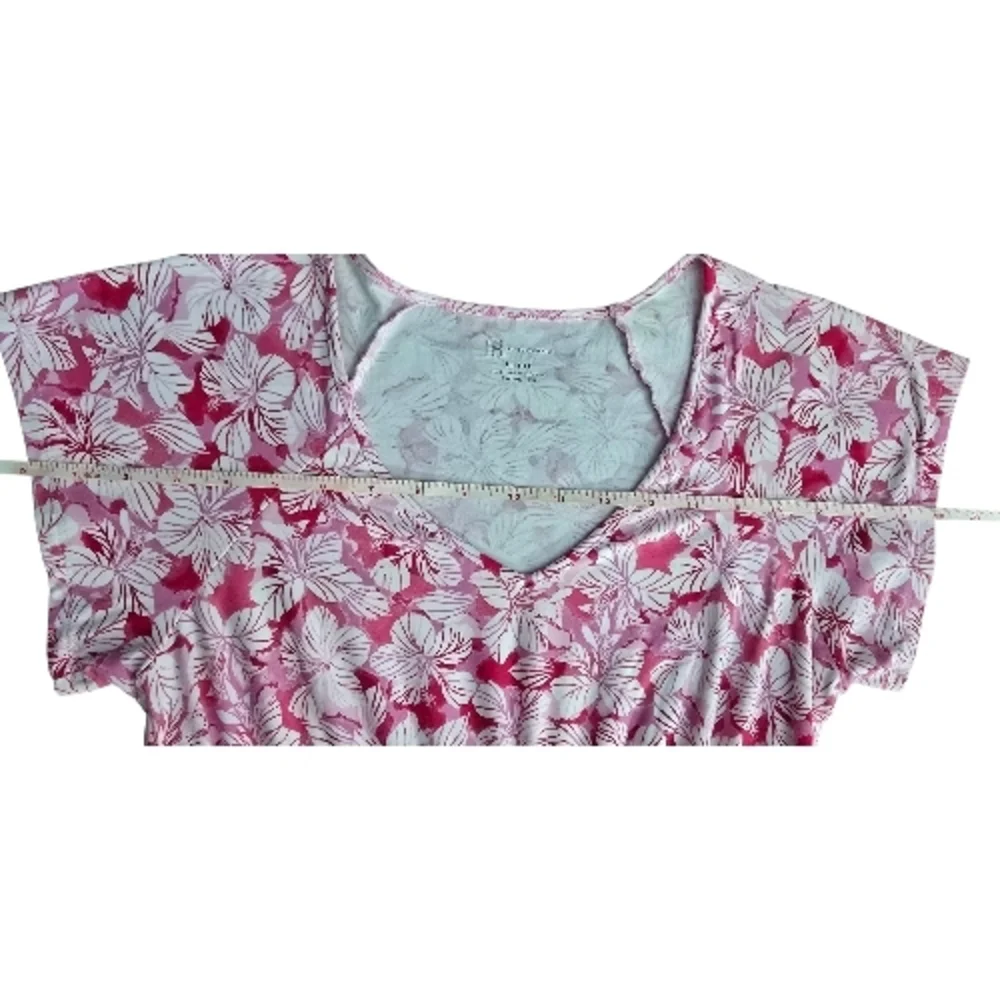 NOBO No Boundaries Pink Floral Tiered Mini Dress L (11-13) V-Neck Casual - Picture 13 of 15
